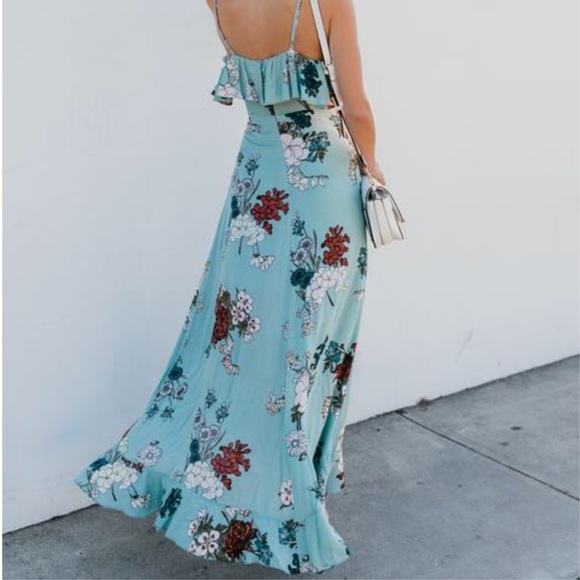 Floral Adjustable Wrap Maxi Dress - Picture 4 of 6